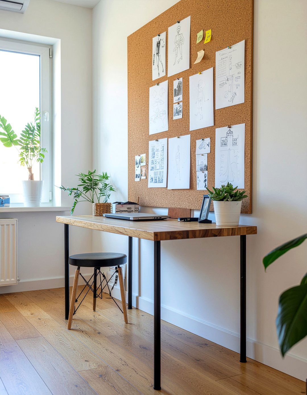 Cork Board Wall - 30 no damage living room ideas