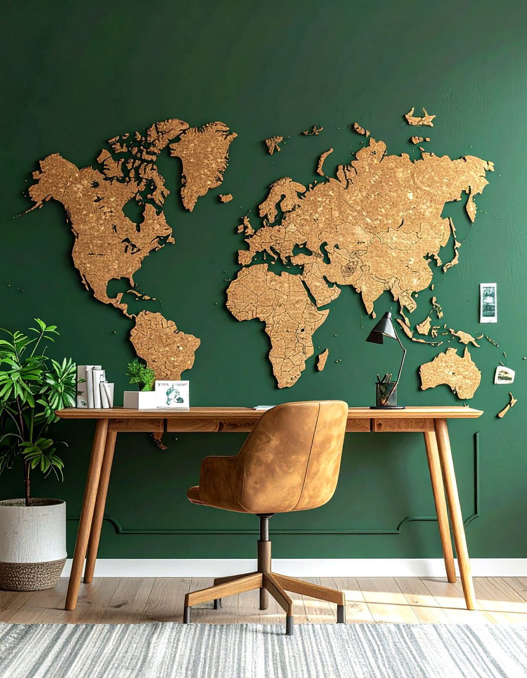 Cork Board World Map - 30 map decor ideas
