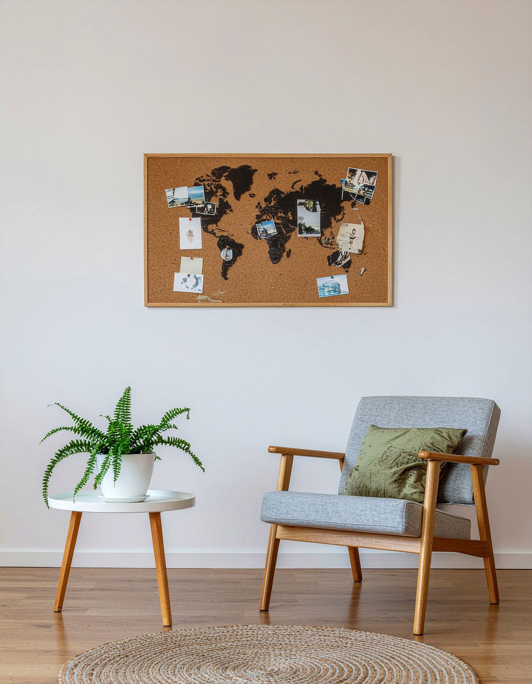 Cork Board World Map - 30 world map living room ideas