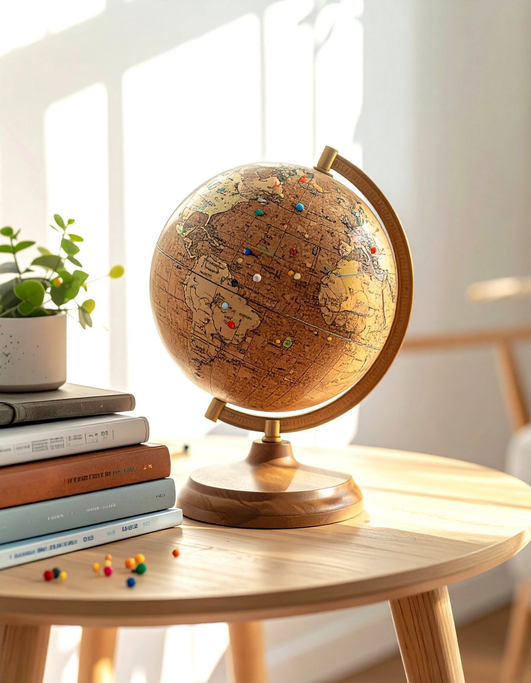 Cork Travel Globe - 30 globe decor ideas