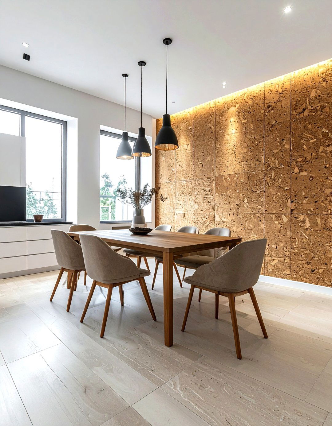 Cork Wall Tile - 30 natural dining room ideas