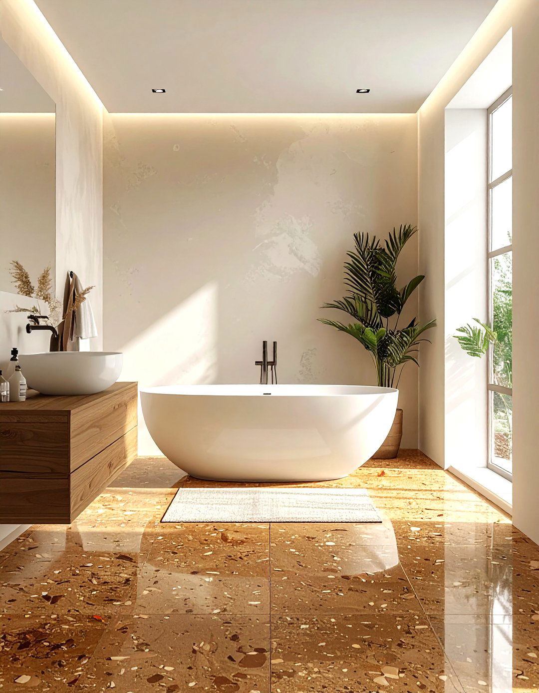Cork bathroom flooring - 30 non-slip bathroom floor ideas