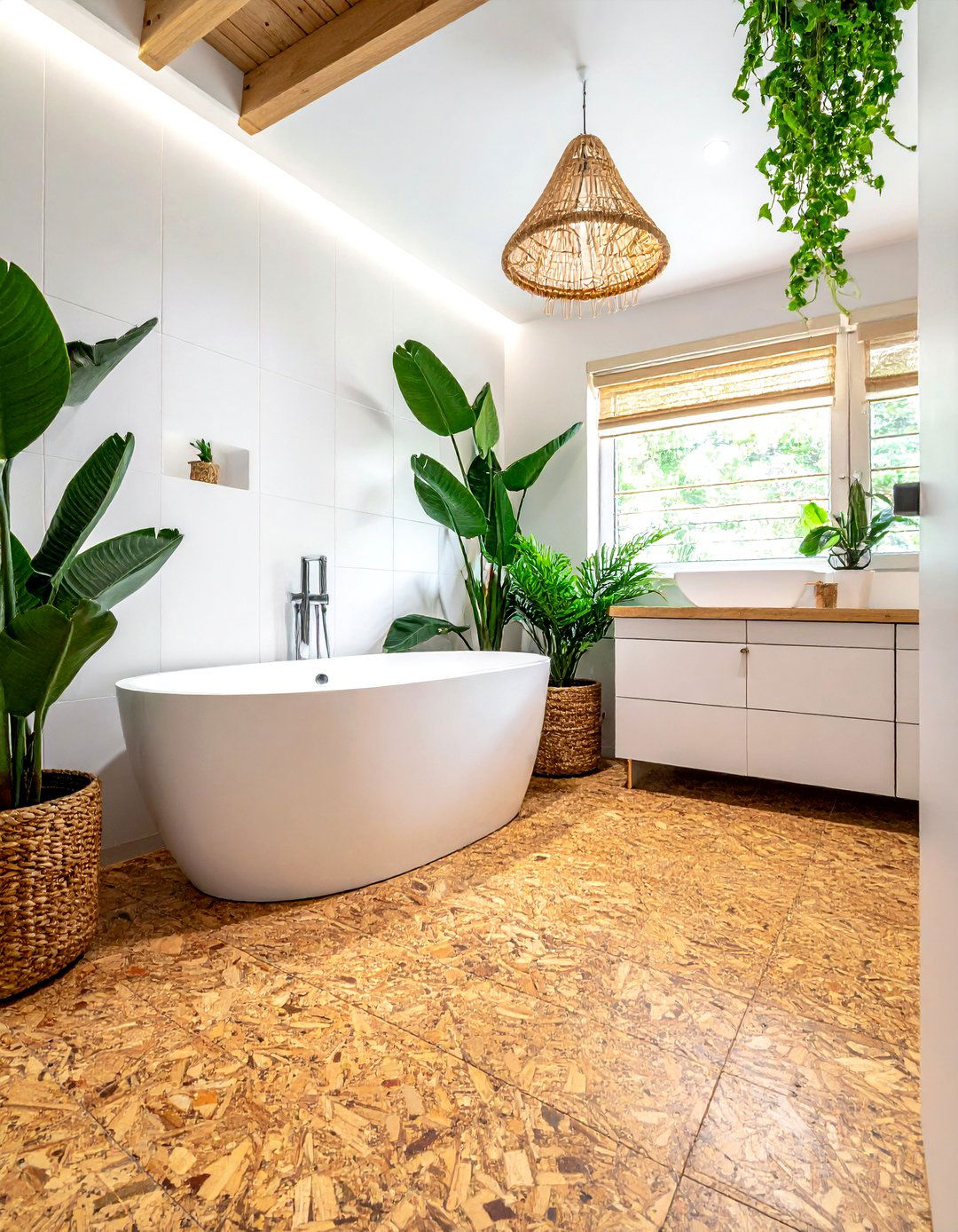 Cork bathroom flooring - 30 bathroom wood floor ideas