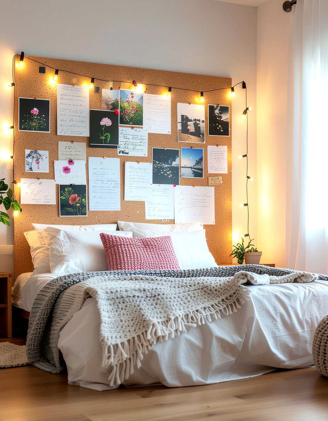 Cork board photo wall - 30 bedroom cork boards