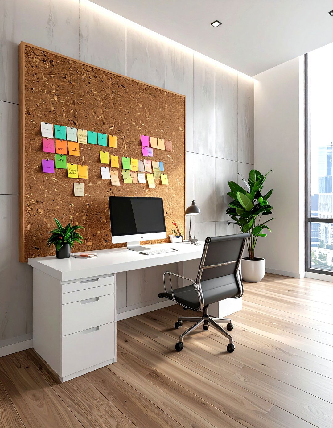 Cork board wall - 30 statement wall ideas