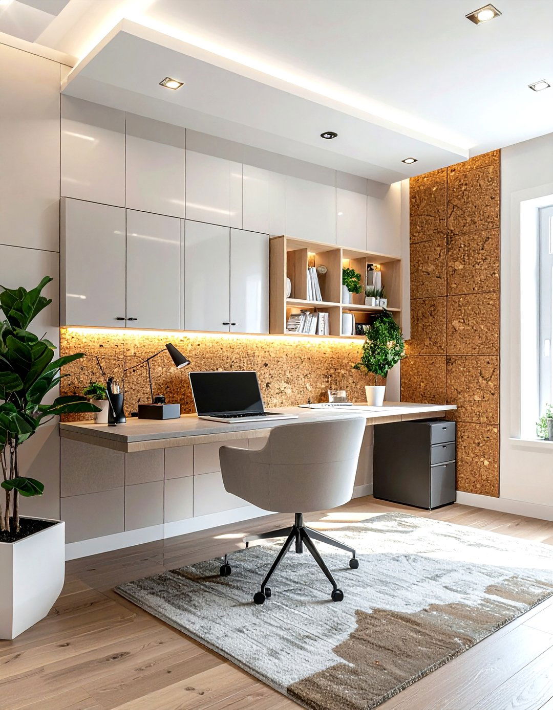 Cork wall tiles - 30 textured decor ideas