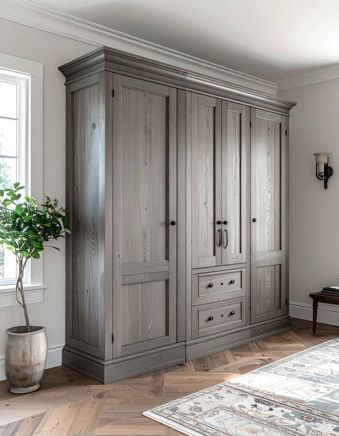 Corner Armoire - 30 living room corner storage ideas