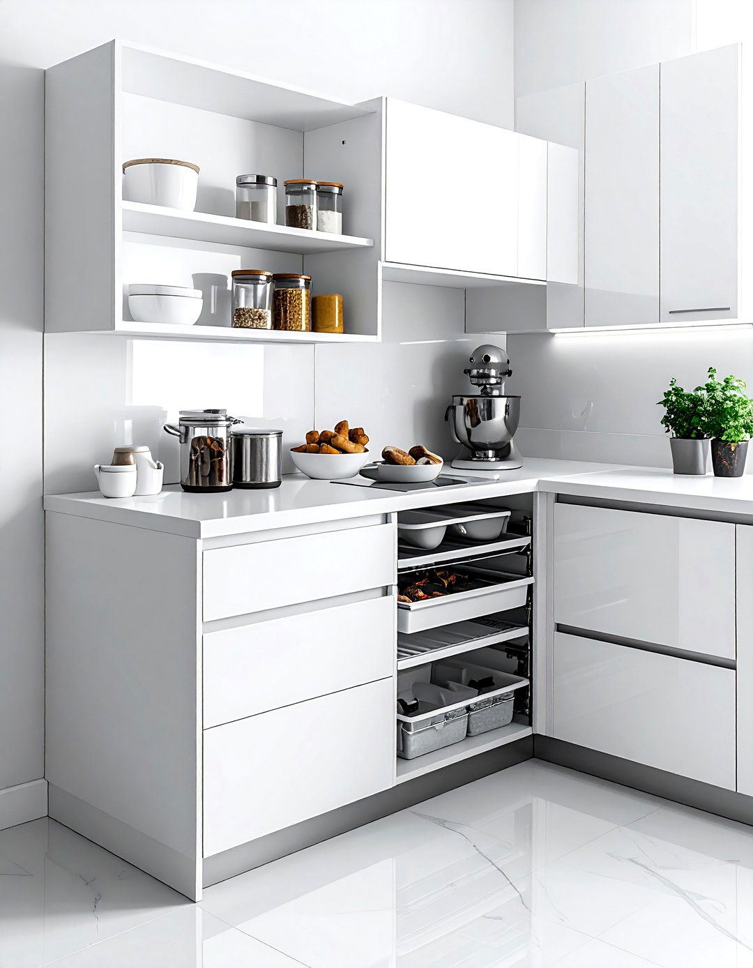 Corner Baking Cabinet Storage - 30 kitchen baking center ideas