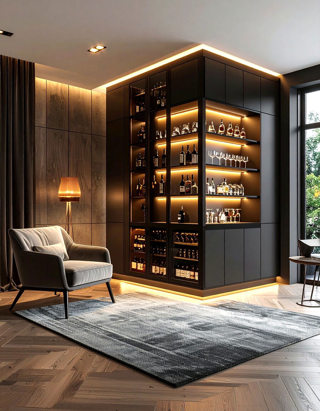 Corner Bar Cabinet - 30 living room modern furniture ideas