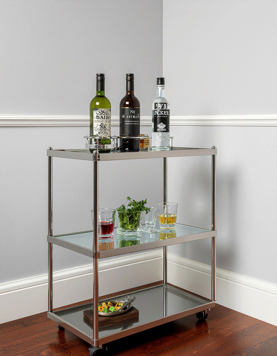 Corner Bar Cart - 30 dining room bar cart ideas