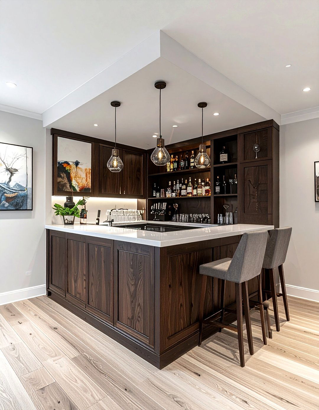 Corner Bar Unit - 30 home bar decor ideas