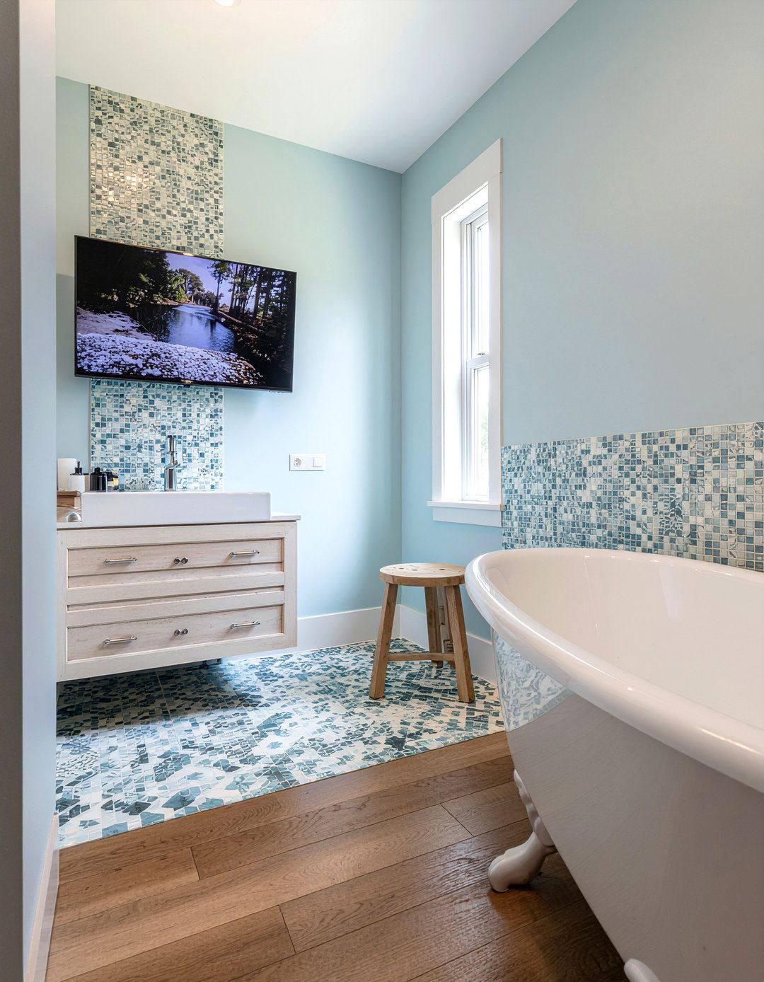 Corner Bathroom TV - 30 bathroom TV ideas