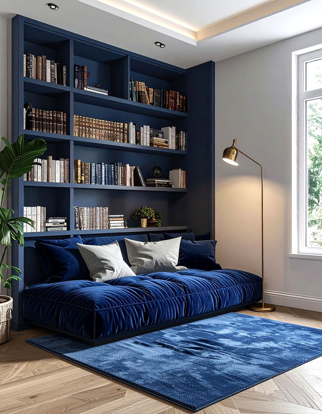 Corner Book Nook - 30 bedroom corner storage ideas