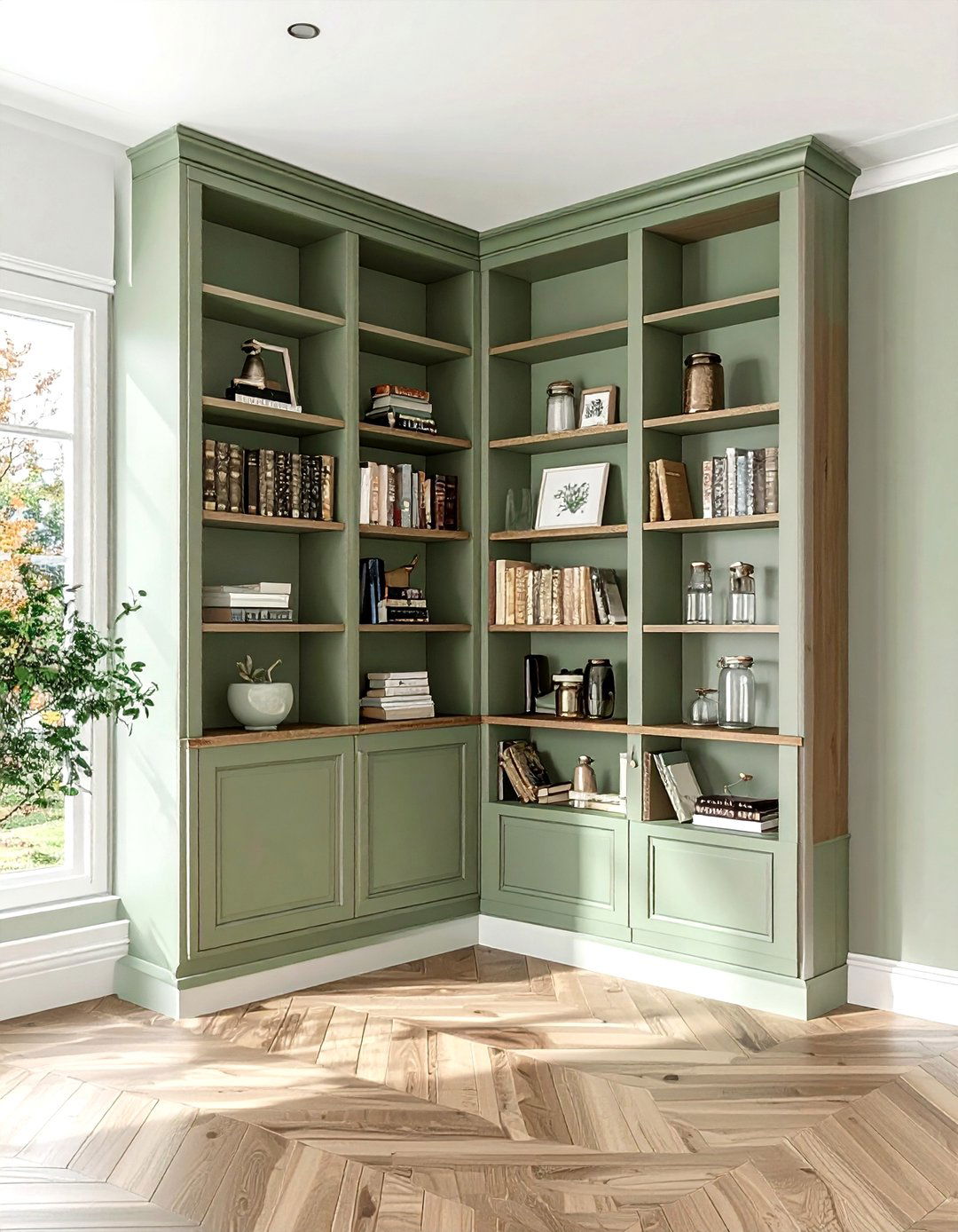Corner Bookcase - 30 dining room corner storage ideas