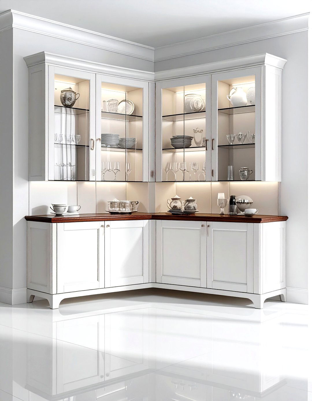 Corner China Cabinet - 30 dining room built-in storage ideas