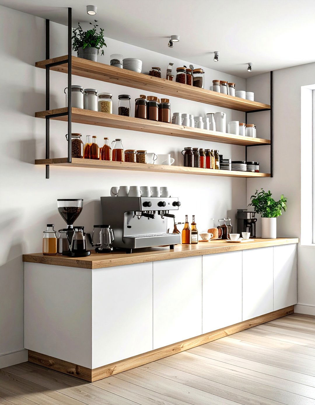 Corner Coffee Station Shelving - 30 kitchen corner shelving ideas