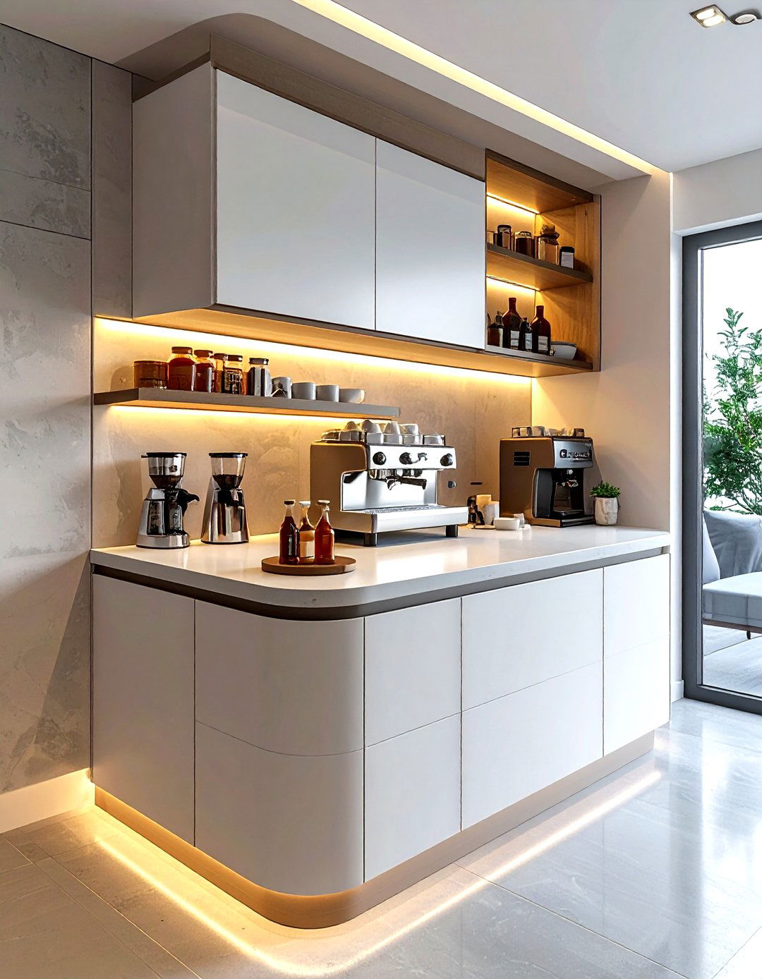 Corner Coffee Station - 30 kitchen coffee nook ideas