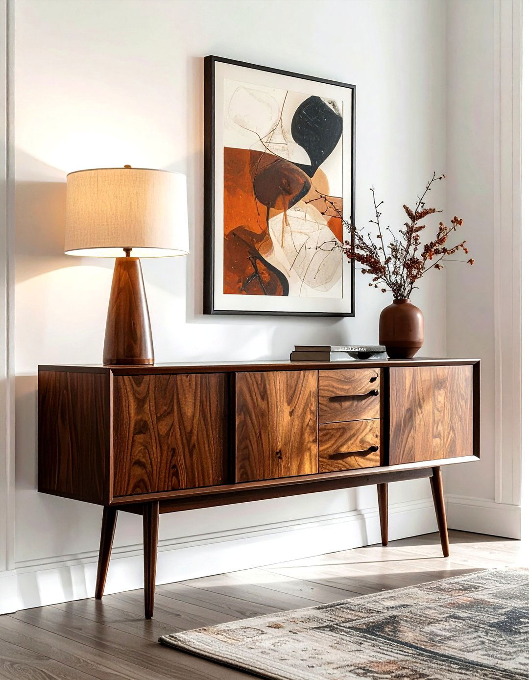Corner Credenza - 30 living room corner storage ideas