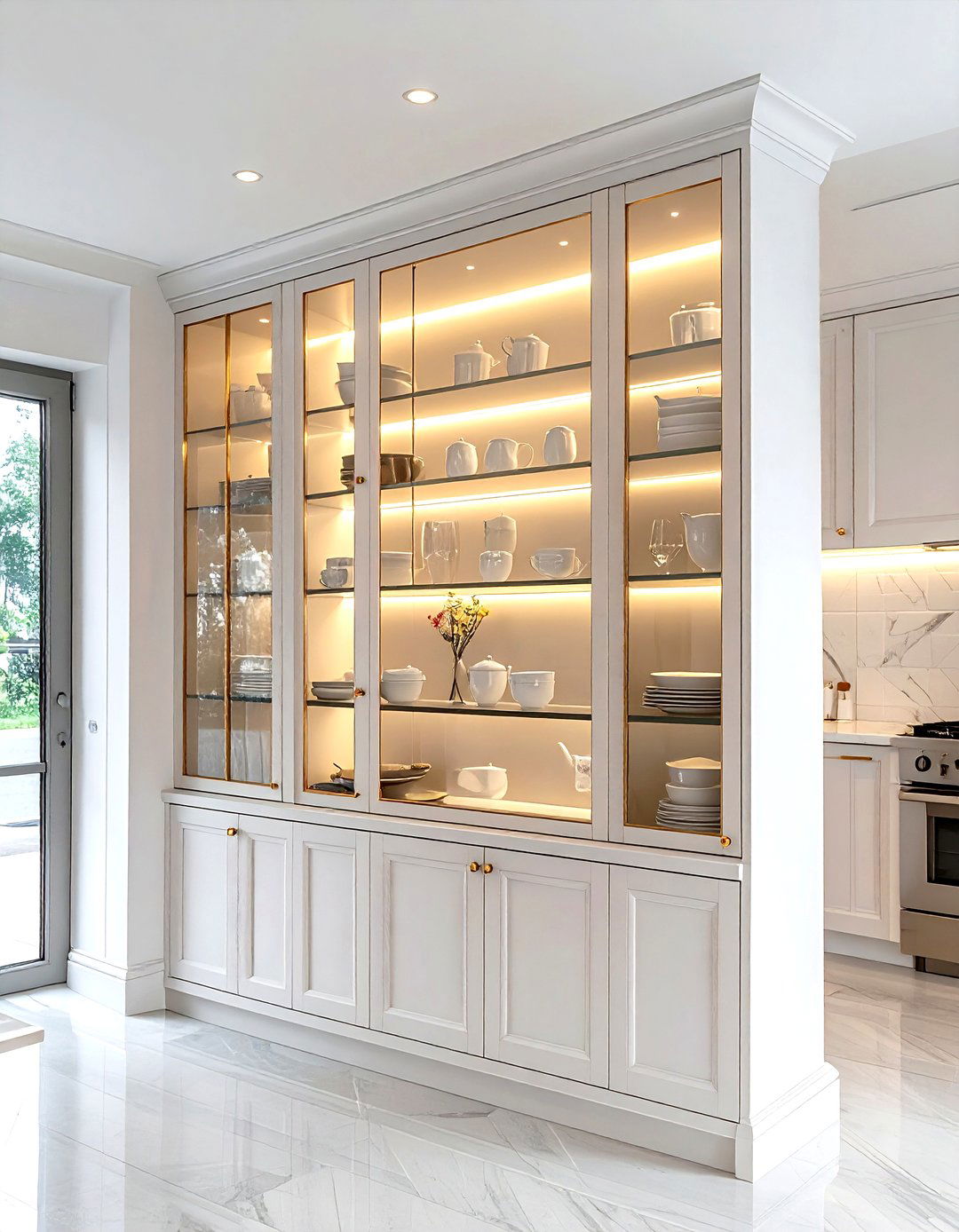 Corner Display Cabinet - 30 kitchen alcove ideas