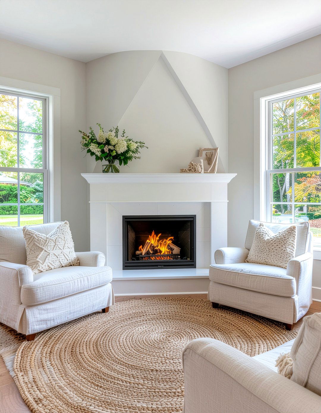 Corner Faux Fireplace - 30 faux fireplace ideas