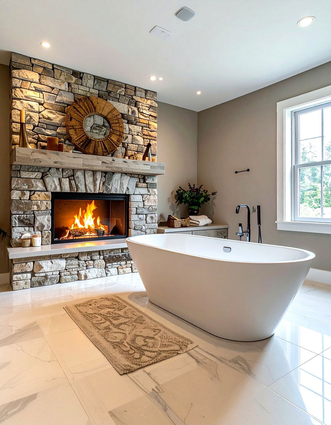 Corner Fireplace Bathroom - 30 bathroom with fireplace ideas