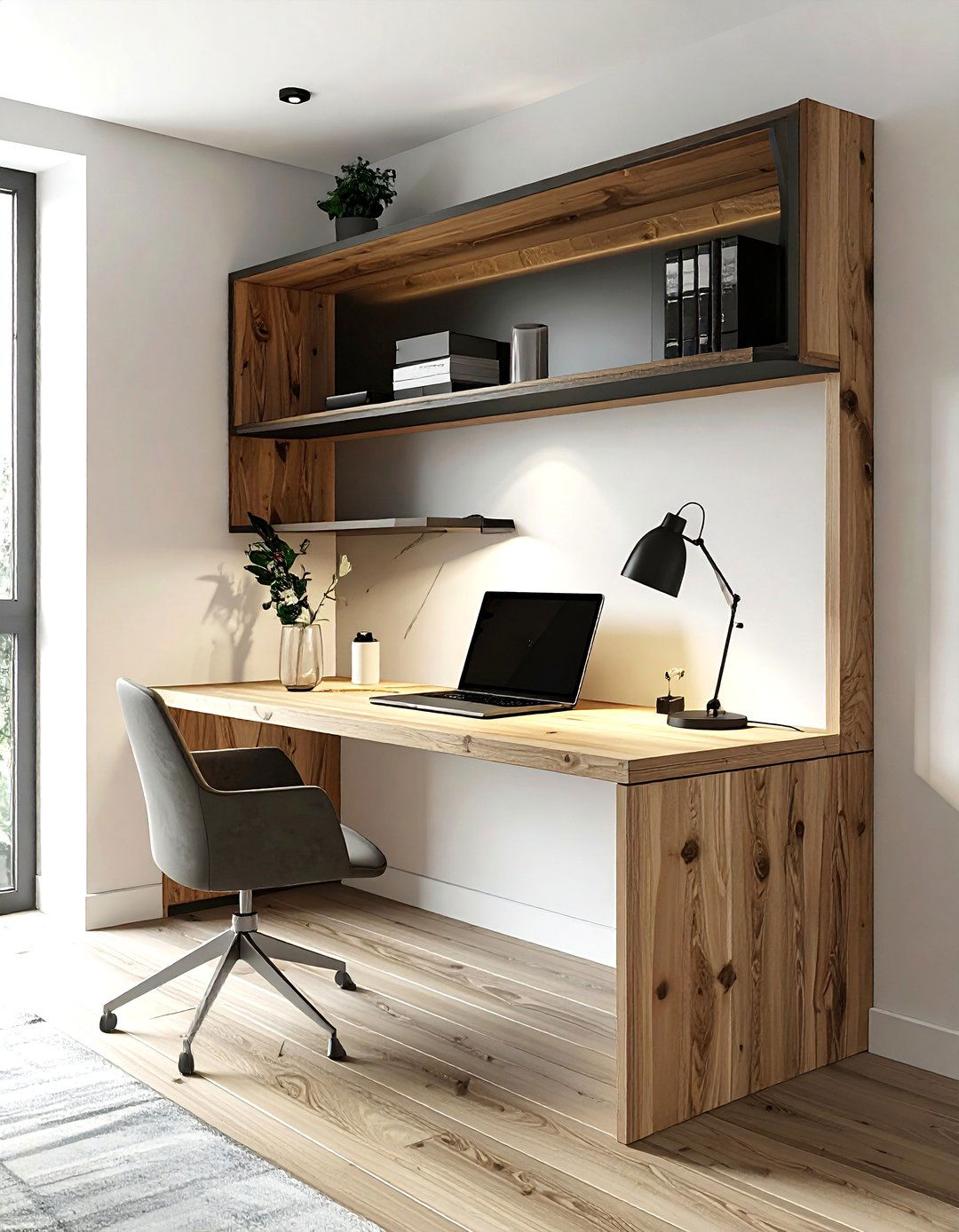 Corner Floating Desk Shelf - 30 living room corner shelving ideas