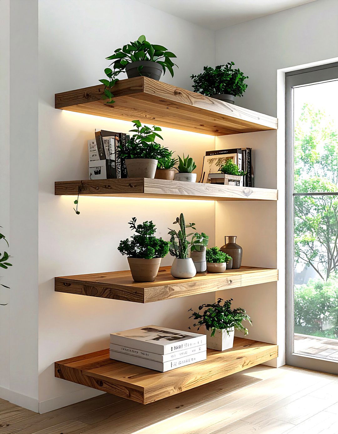 Corner Floating Shelf Unit - 30 dining room organization hacks