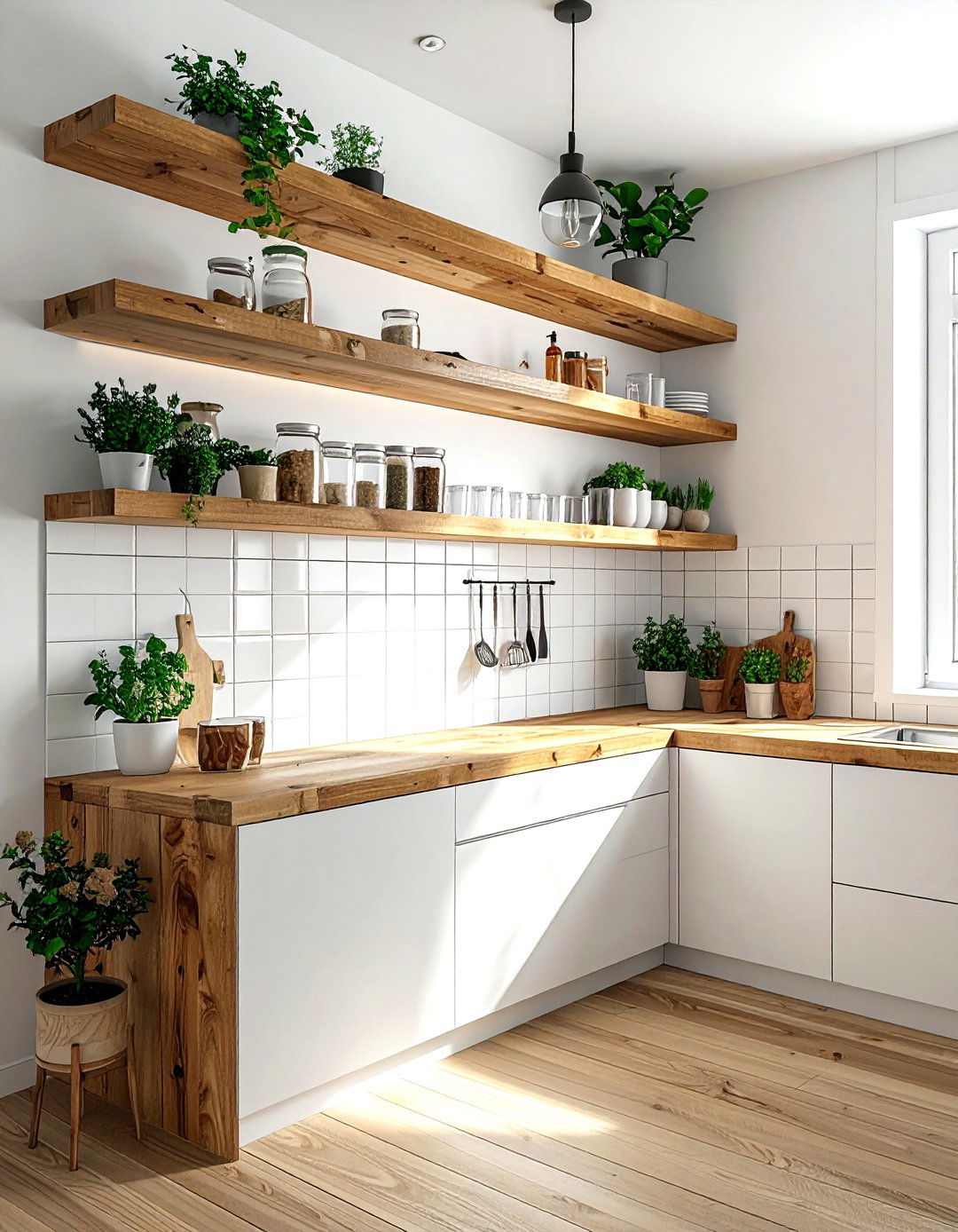 Corner Floating Shelves - 30 kitchen storage ideas