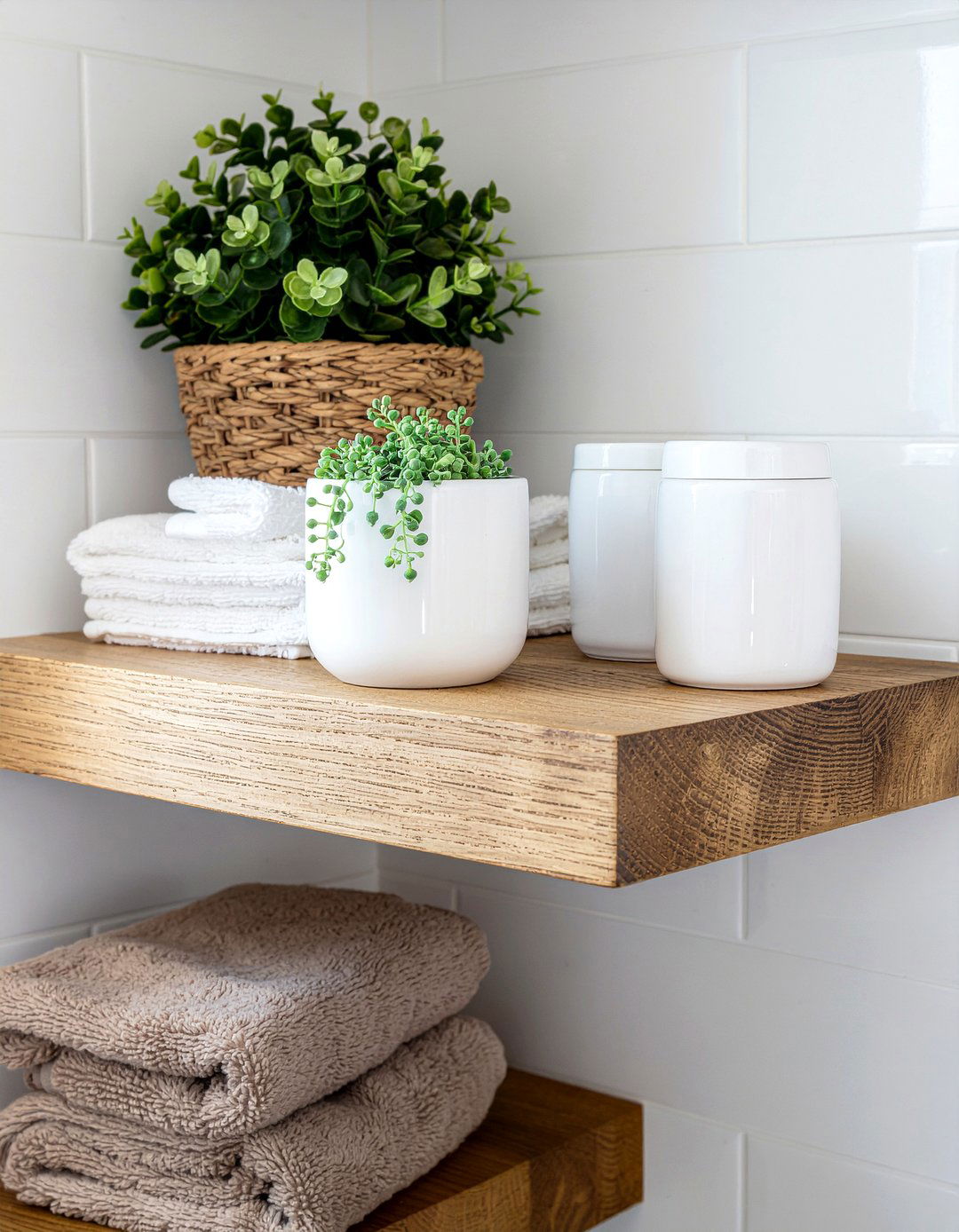 Corner Floating Shelves - 30 bathroom corner storage ideas