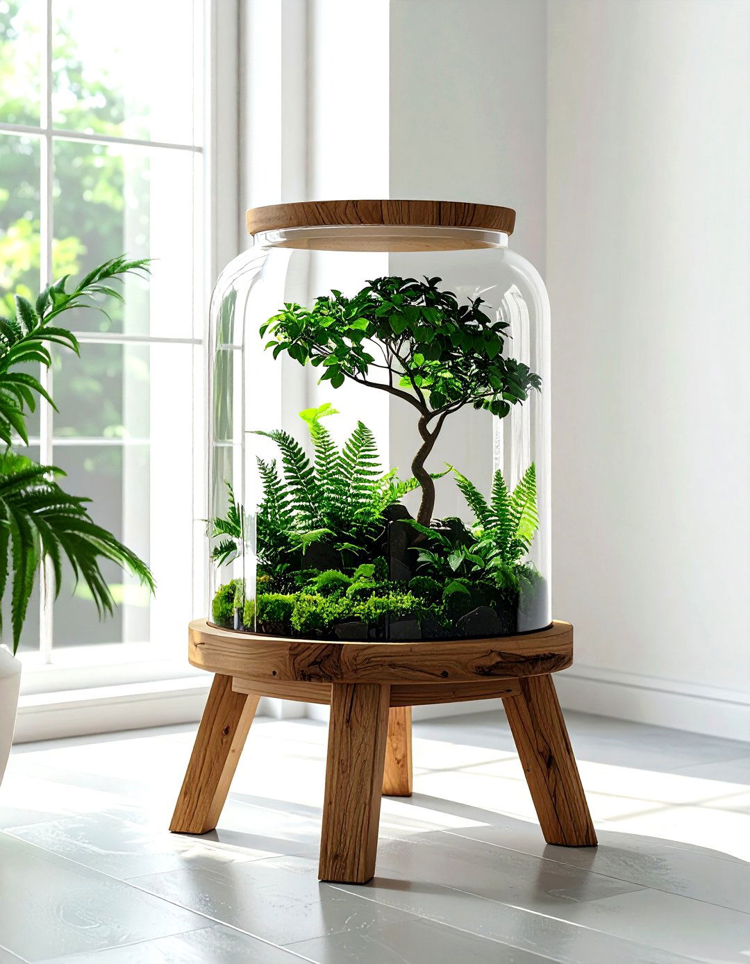 Corner Floor Terrarium - 30 living room terrariums