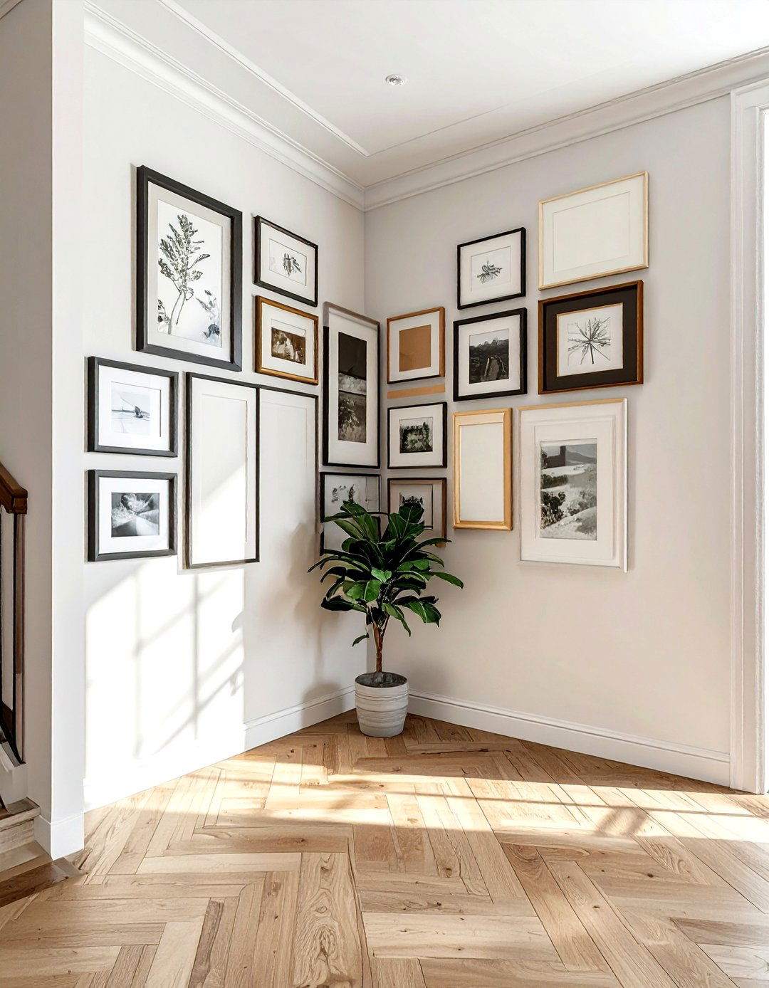 Corner Gallery Wall - 30 picture frame ideas