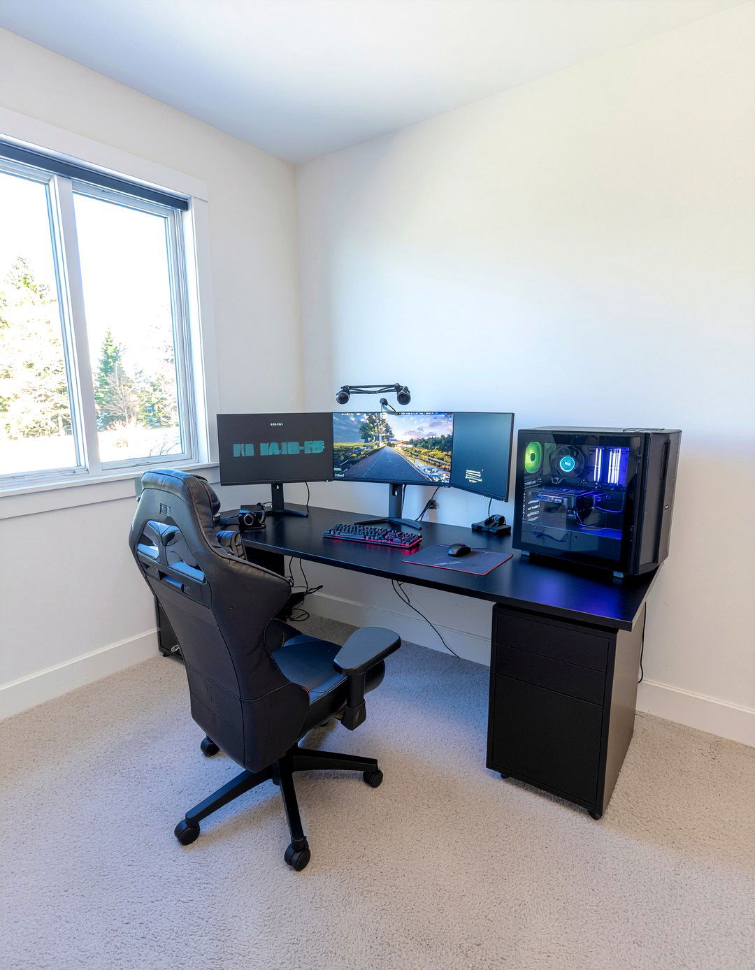 Corner Gaming Desk - 30 streaming setup bedroom ideas