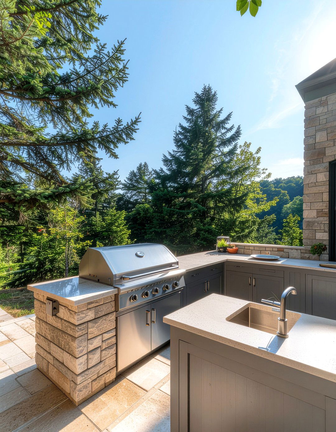 Corner Grill Station - 30 outdoor kitchen grill ideas
