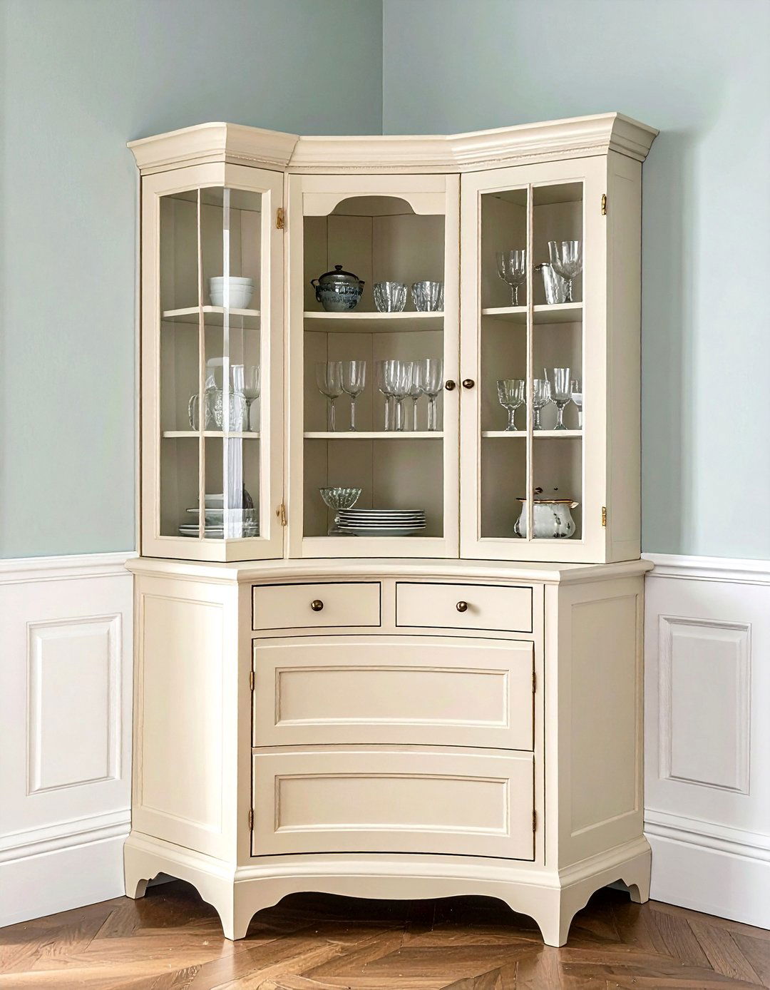 Corner Hutch - 30 dining room storage tips