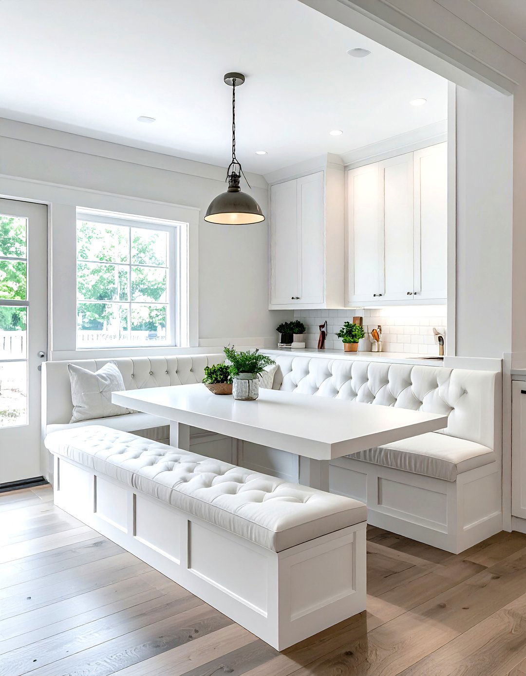 Corner Kitchen Banquette - 30 white kitchen furniture ideas