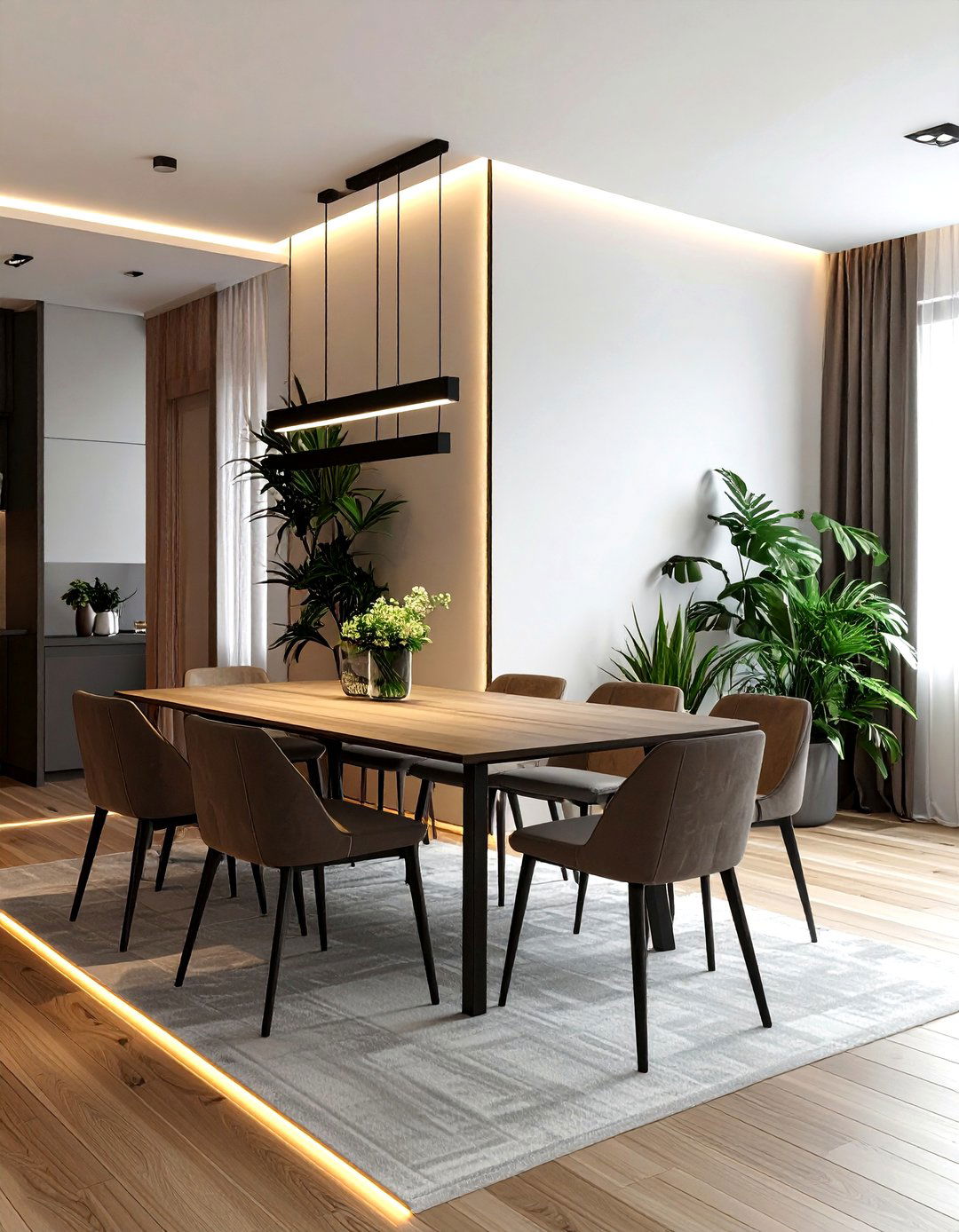 Corner LED Floor Lamp - 30 dining room LED lighting ideas