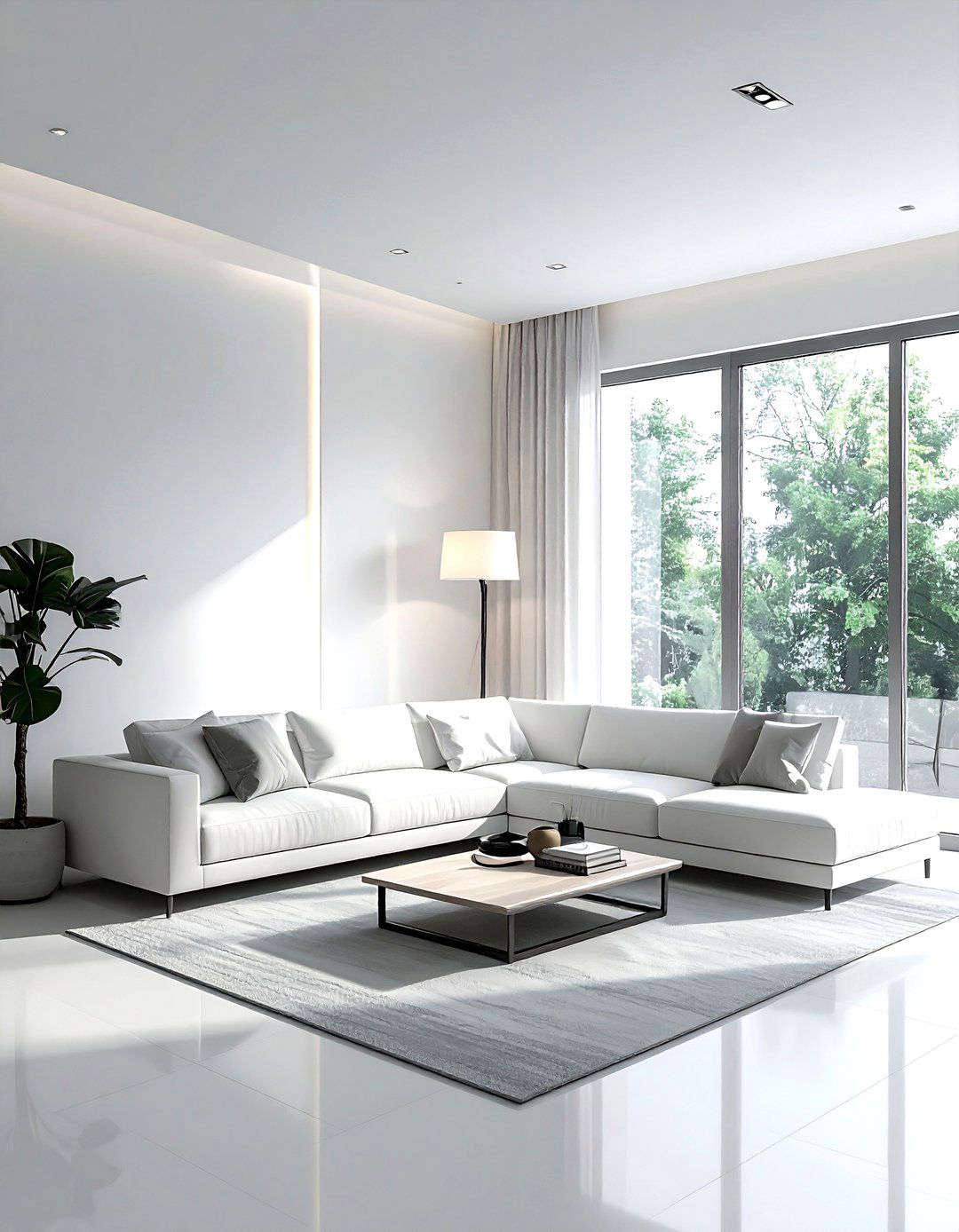 Corner Lamp - 30 living room ambient lighting ideas