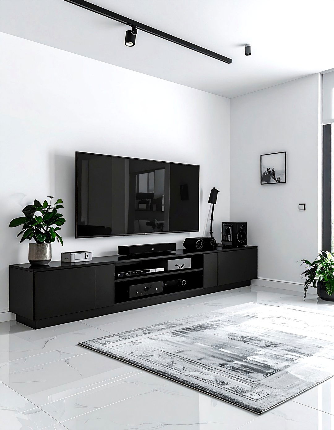 Corner Media Console - 30 living room corner storage ideas