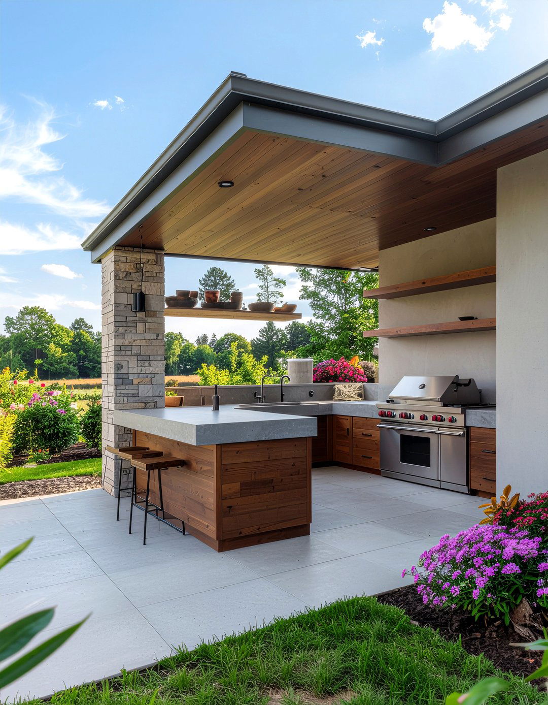 Corner Outdoor Kitchen Layout - 30 covered outdoor kitchen ideas