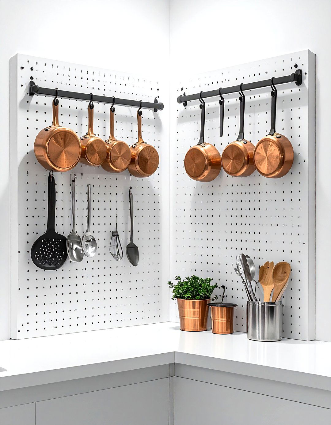 Corner Pegboard Wall - 30 kitchen corner storage ideas