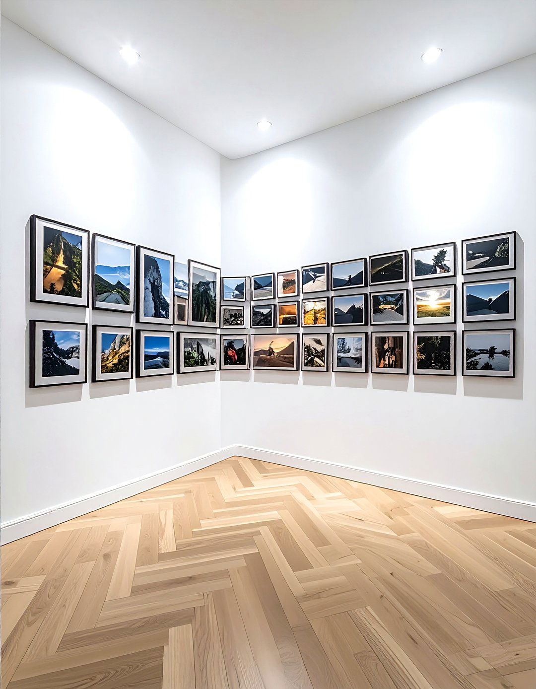 Corner Photo Wall - 30 photo wall ideas