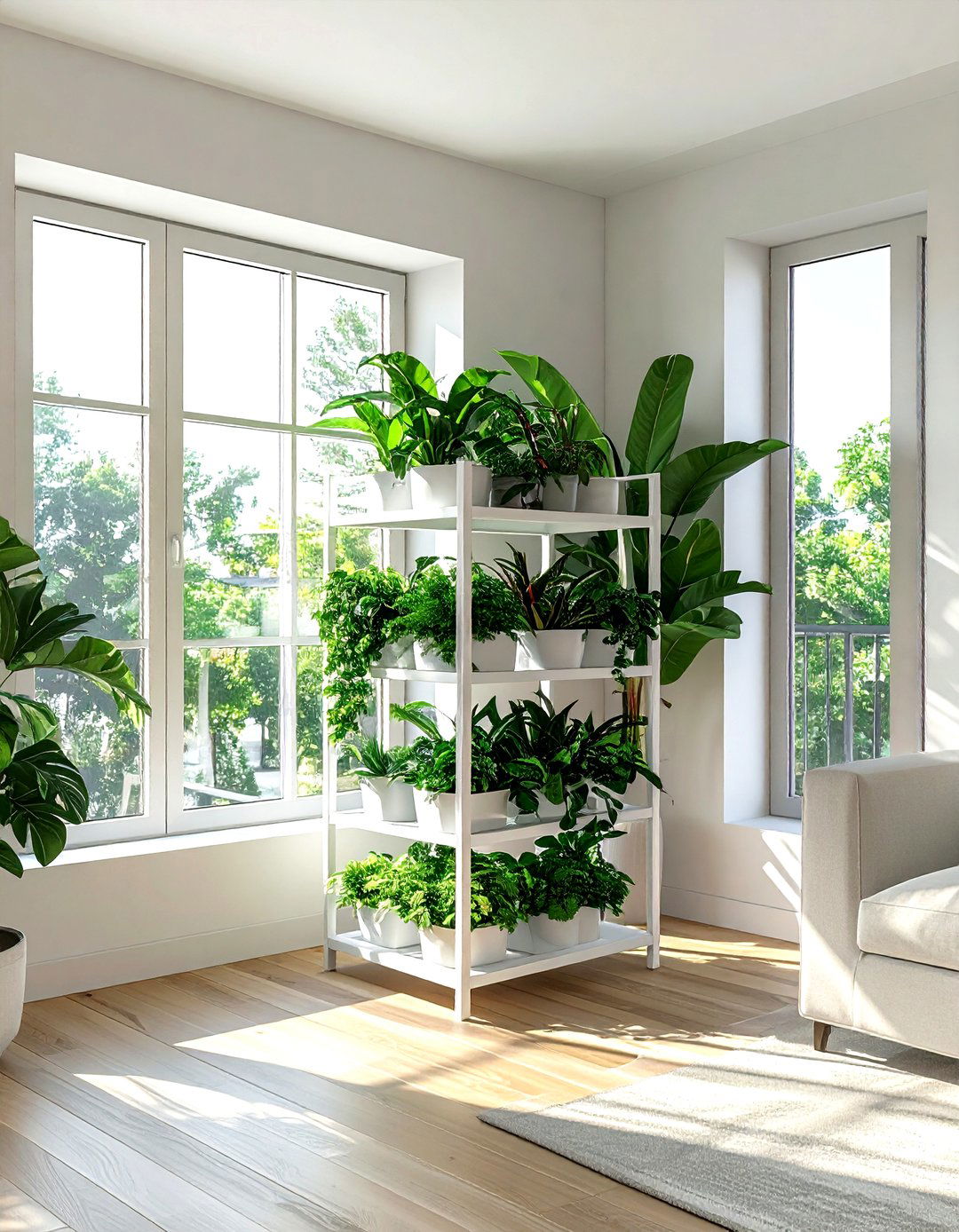 Corner Plant Stand - 30 living room plant stands