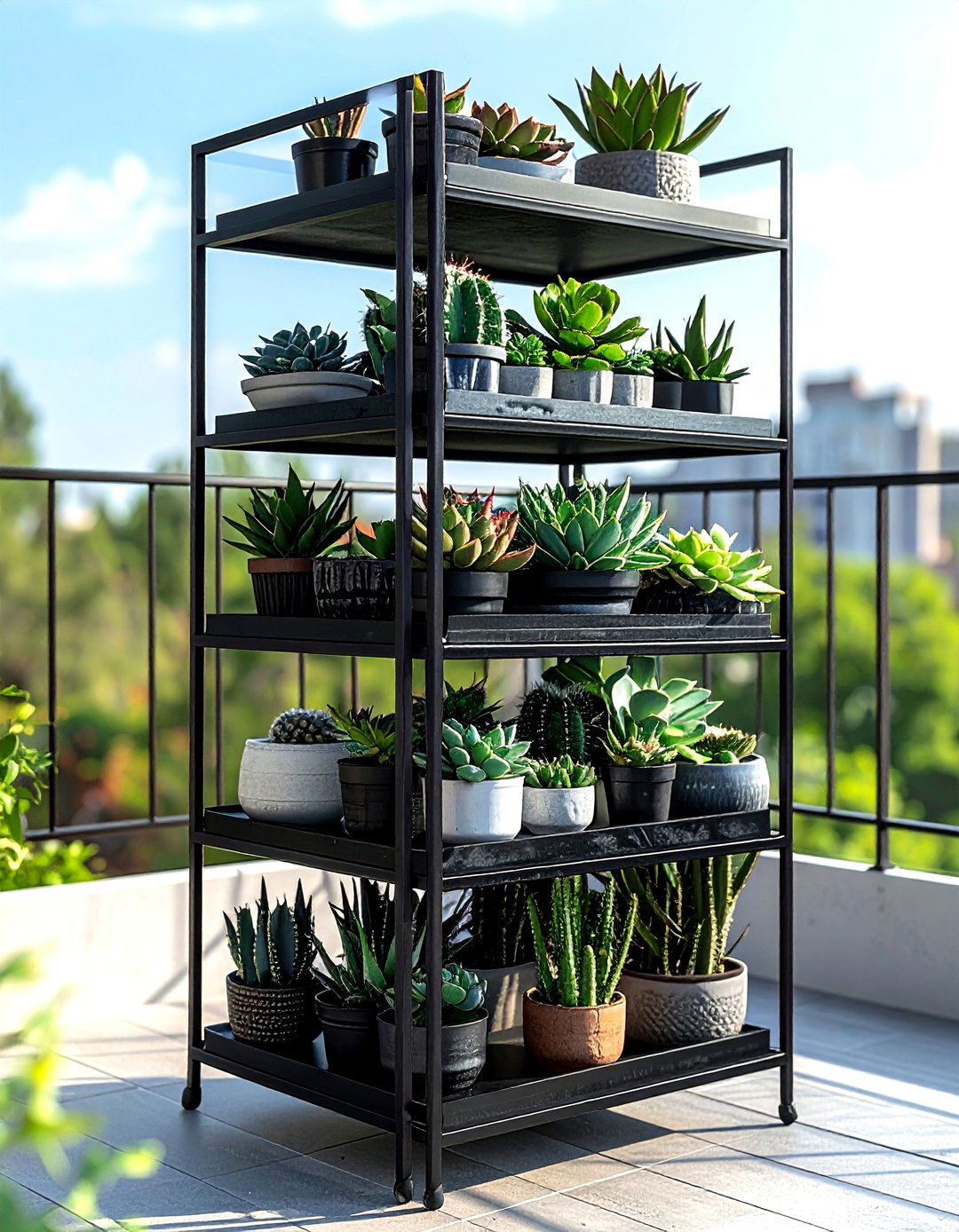 Corner Plant Stand - 30 apartment balcony ideas