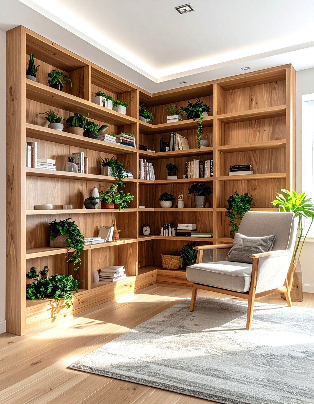 Corner Shelving - 30 living room wall ideas