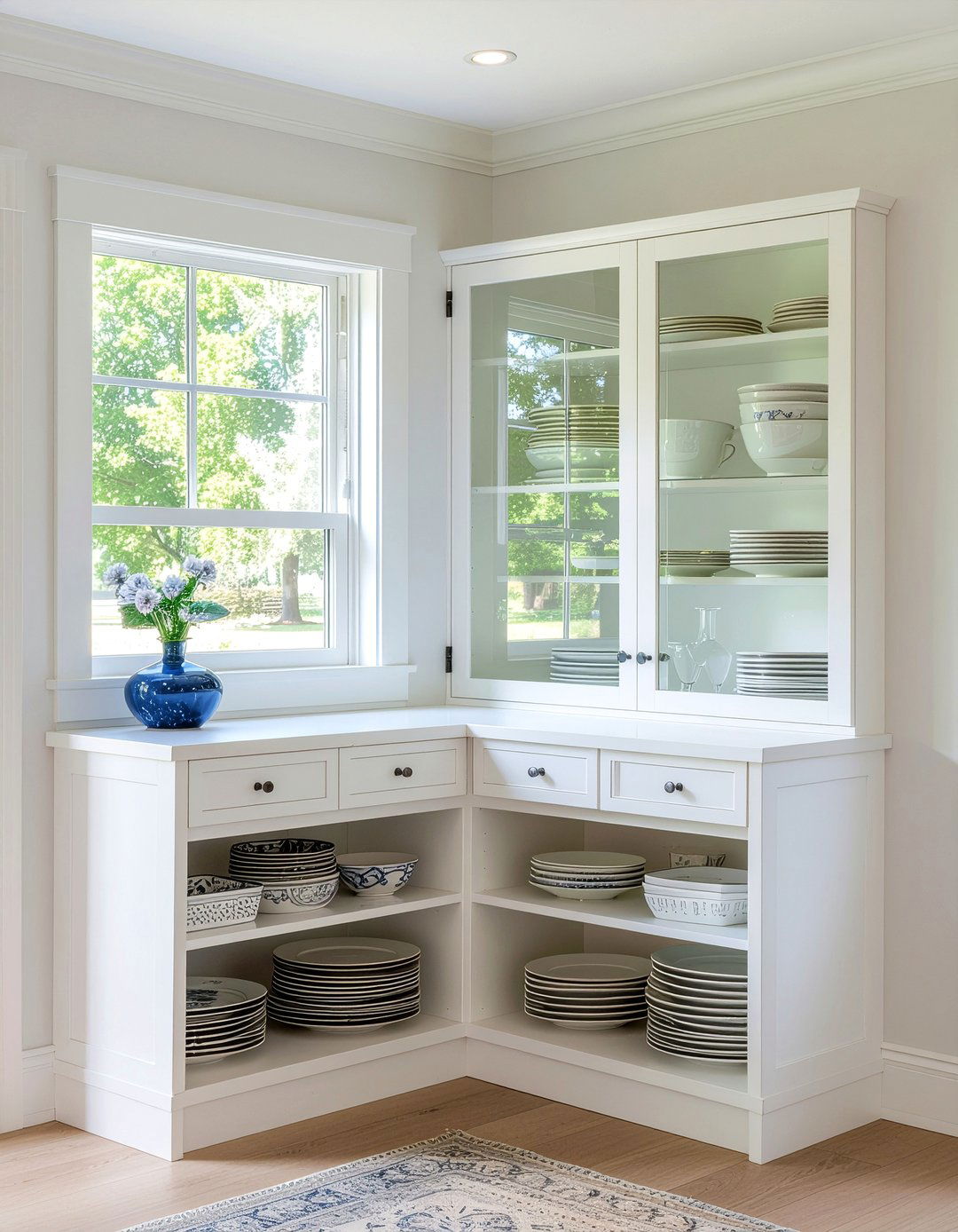 Corner Storage Cabinet - 30 dining room organization ideas