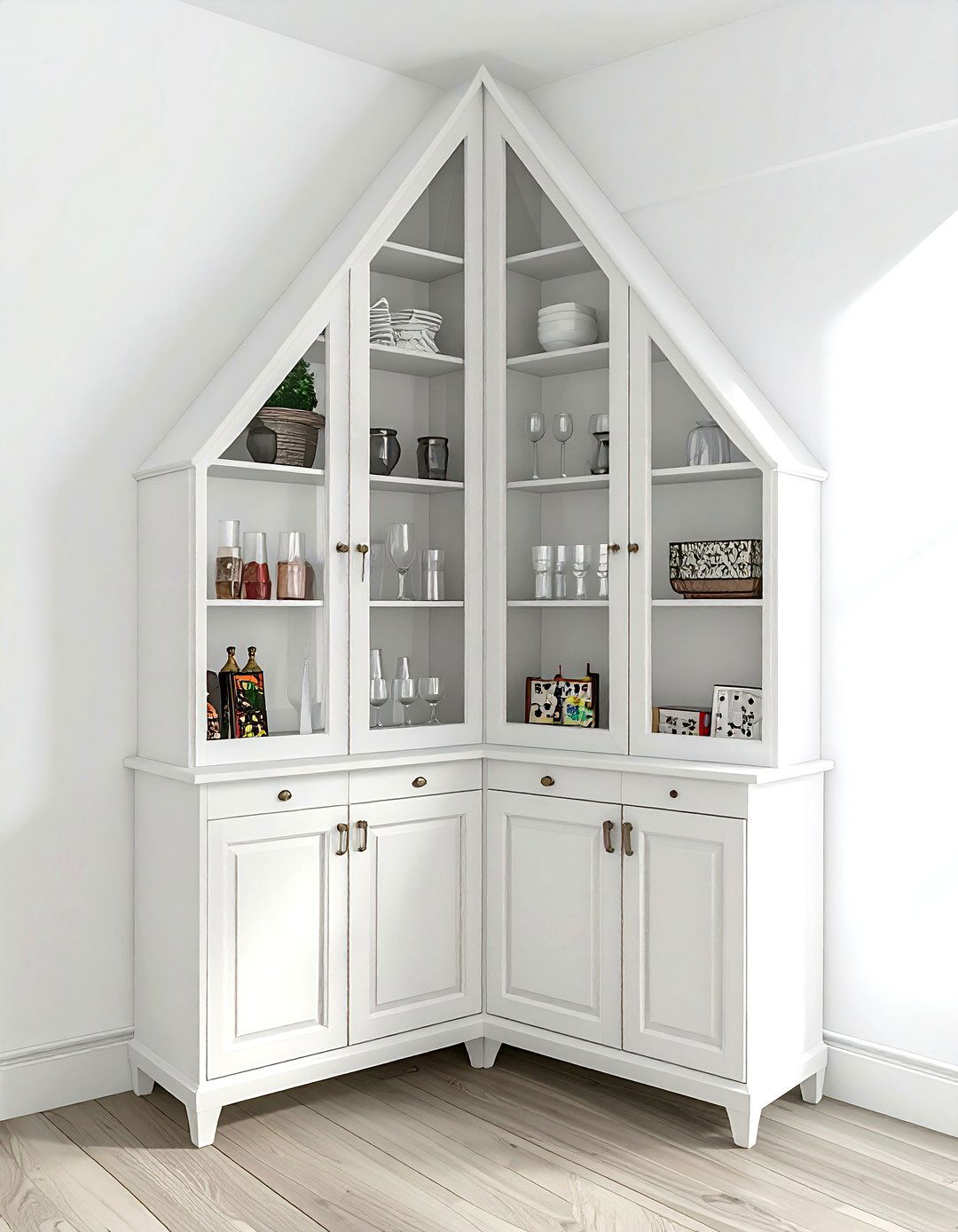 Corner Storage Cabinet - 30 living room storage solutions