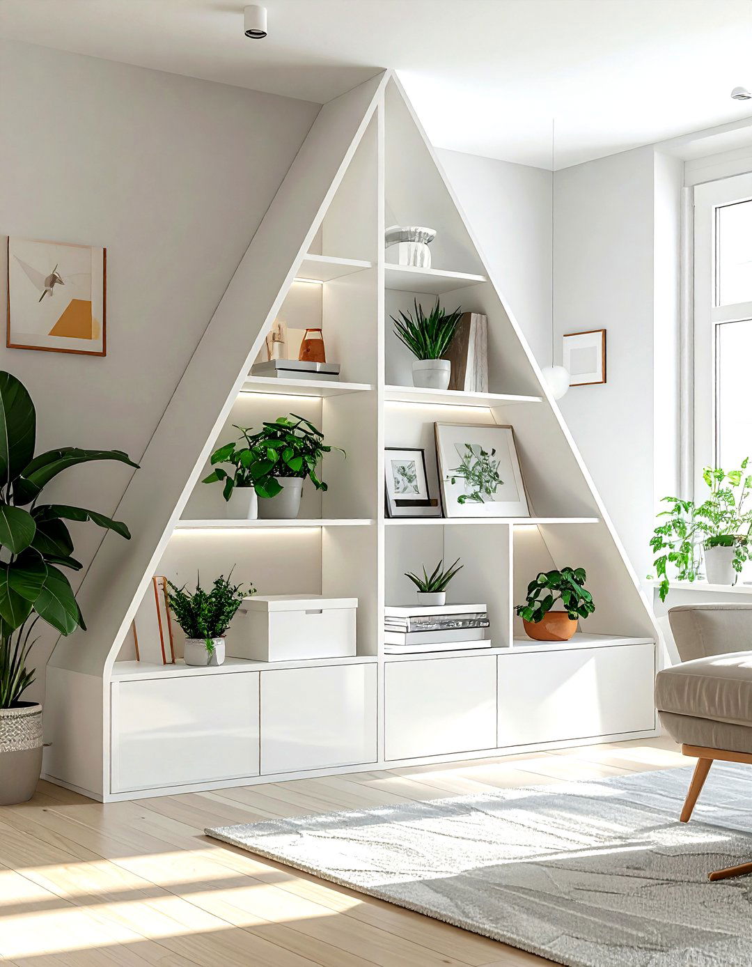 Corner Storage Unit - 30 living room cabinet storage ideas