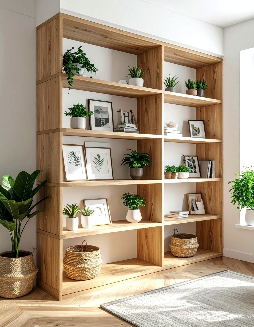 Corner Storage Unit - 30 living room organization hacks