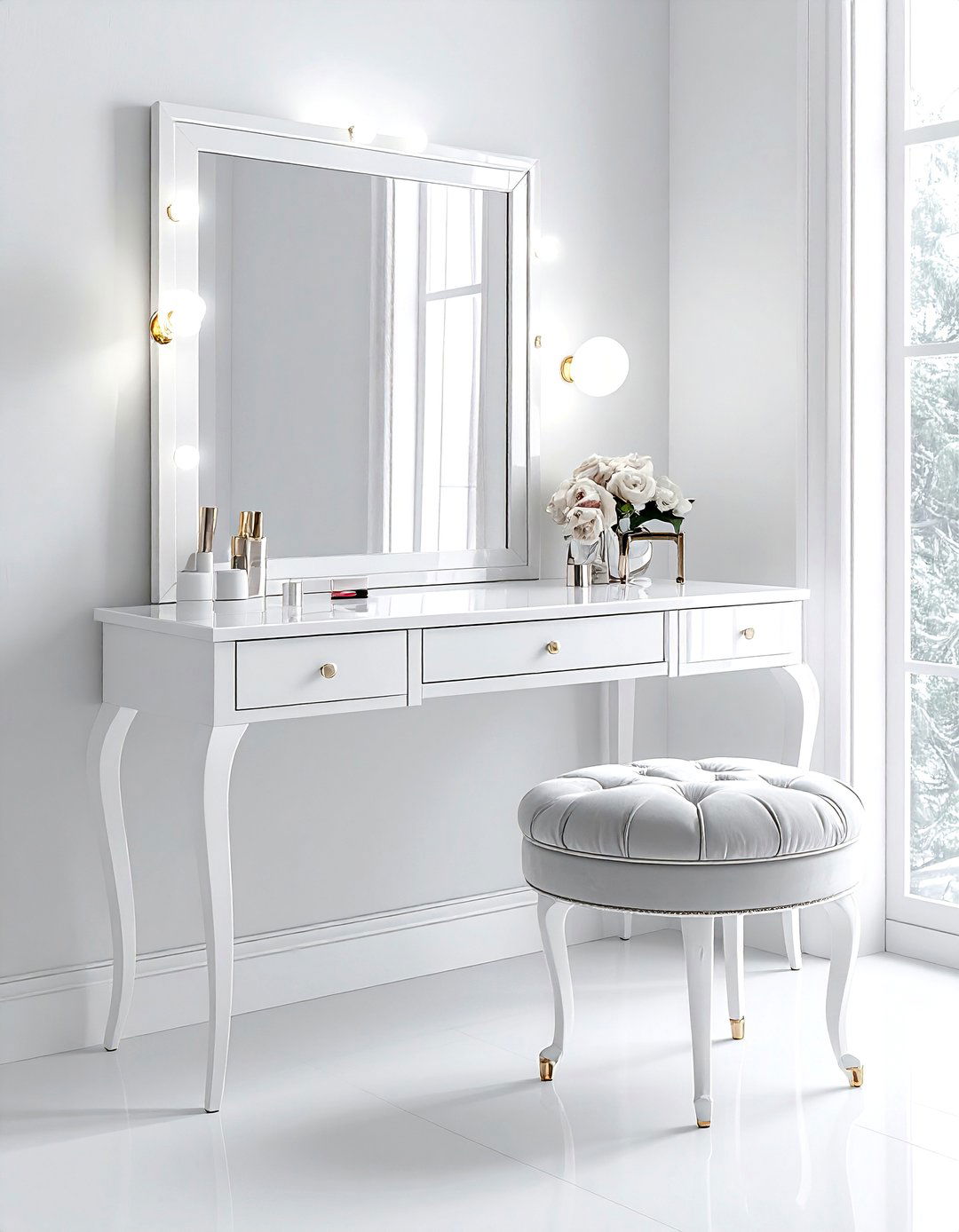 Corner Vanity Table - 30 bedroom corner storage ideas