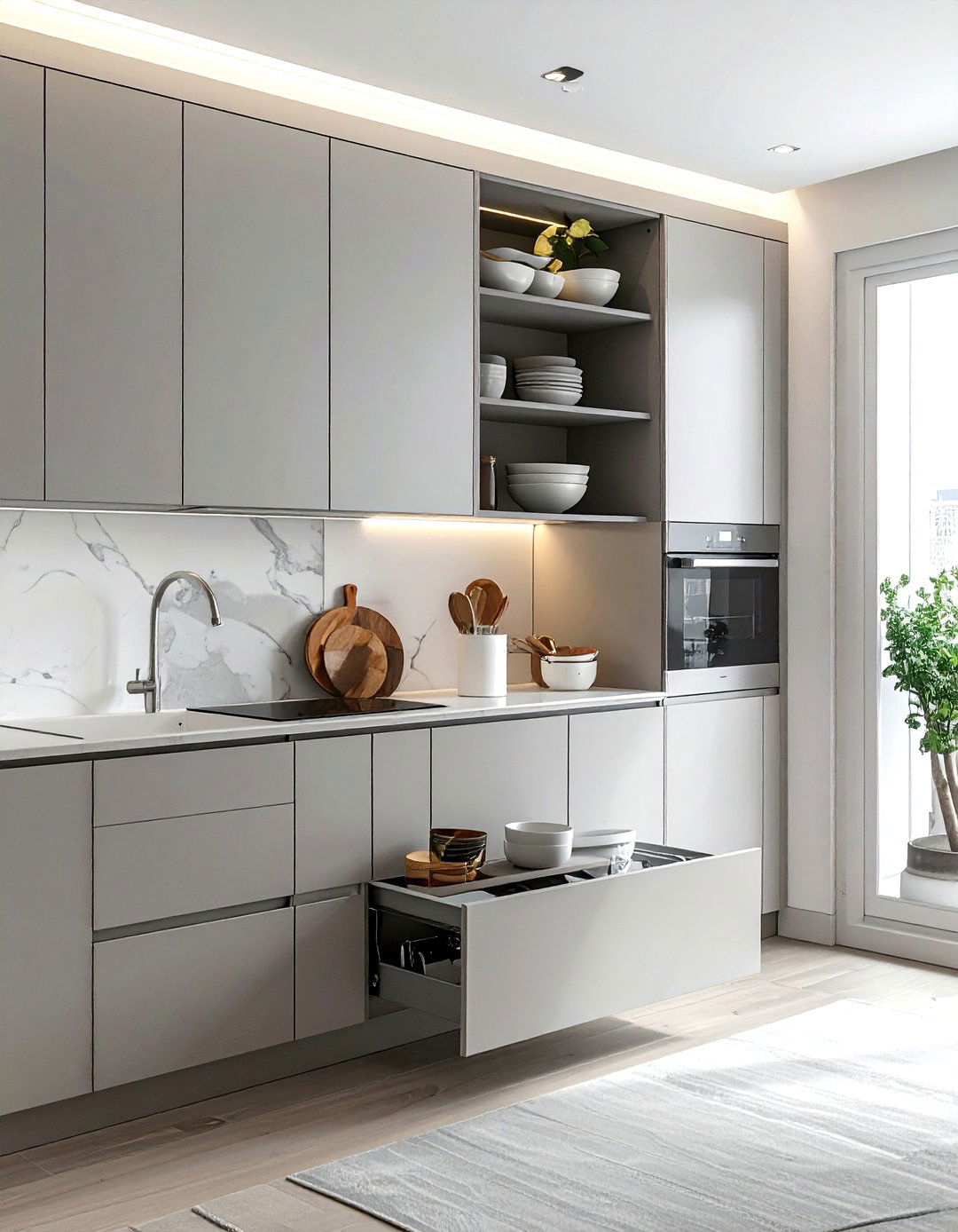 Corner Wall Cabinet - 30 kitchen overhead storage ideas